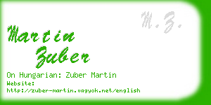 martin zuber business card